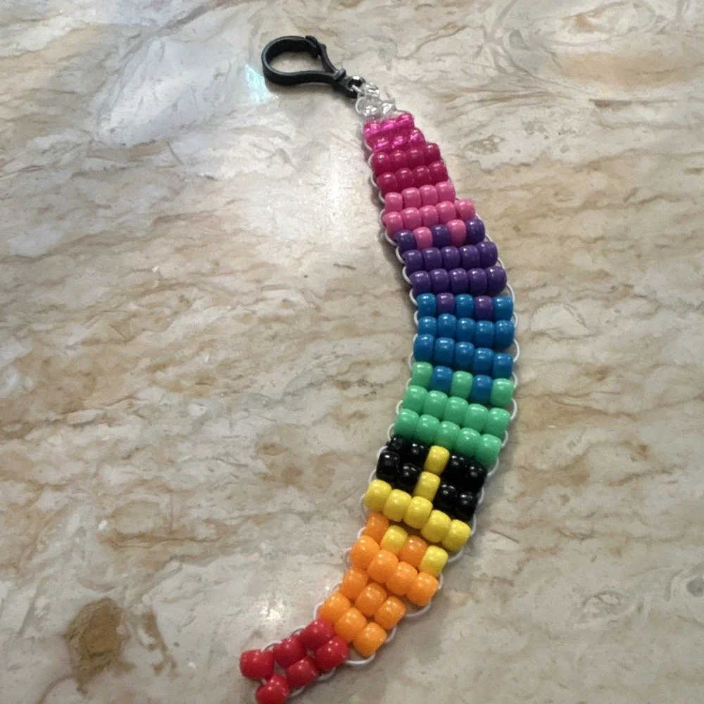 Multicolor Banana Fruit Beaded Phone Charm Strap w/ Clip Hook, 8 in